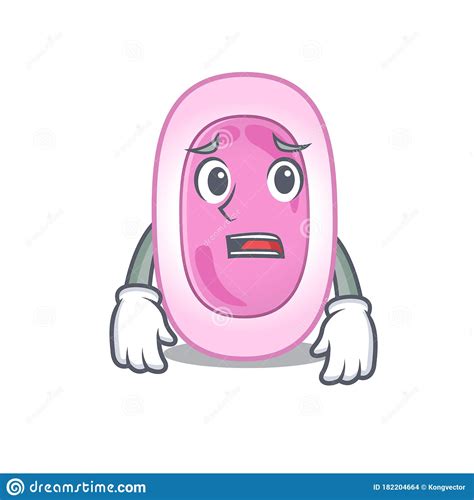 Cartoon Design Style Of Bordetela Pertussis Showing Worried Face Stock