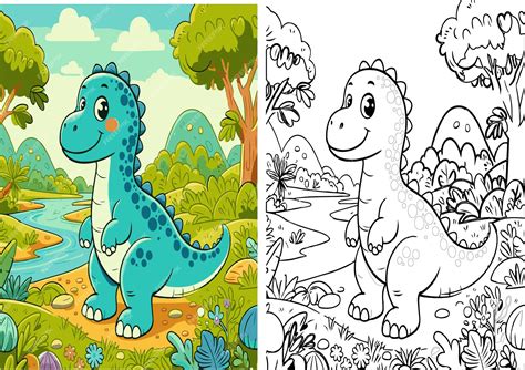 Libro De Colorear Para Niños Con Una Mano De Dinosaurio Pintada Al