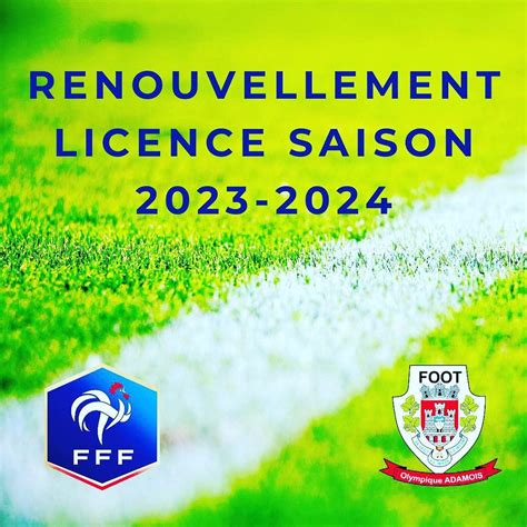 Actualité RENOUVELLEMENT LICENCE SAISON 2023 2024 club Football U18