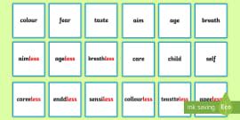 Suffix Ment Matching Card Game KS1 English Resources