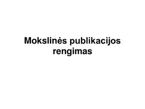 Mokslin S Publikacijos Rengimas Mokslobaze Lt