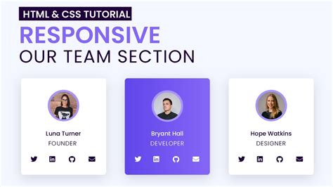 Responsive Our Team Section Css Tutorial With Source Code Youtube