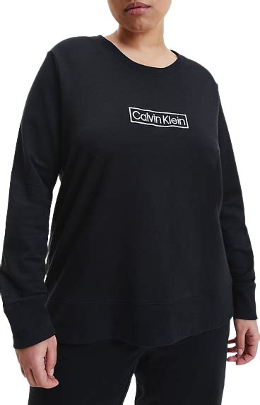 Calvin Klein Reimagined Heritage Plus Crewneck Sleep Sweatshirt Black