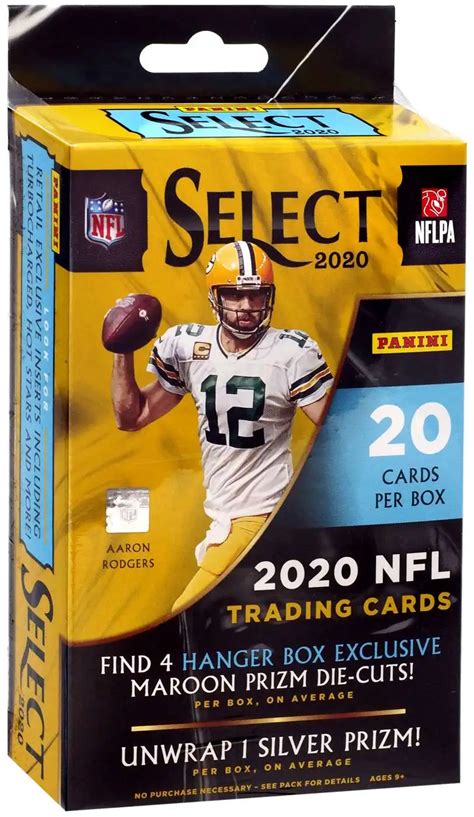 NFL Panini 2020 Select Football Trading Card HANGER Box 20 Cards, 4 Maroon Prizm Die Cut Cards 1 ...