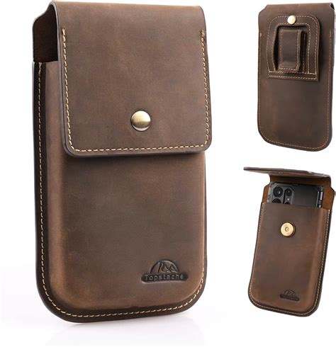 Viiger Leather Cell Phone Holster For Belt Flip Phone Case Smartphone