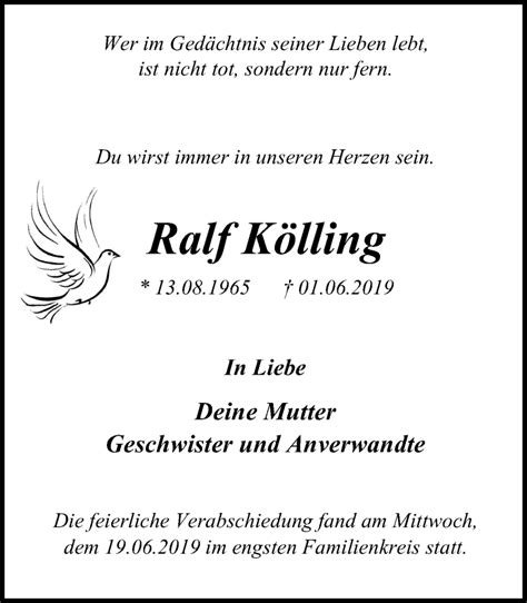 Traueranzeigen Von Ralf K Lling Trauer In Nrw De