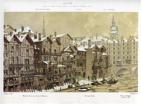 This Is An Old Drawing Of A City In Winter