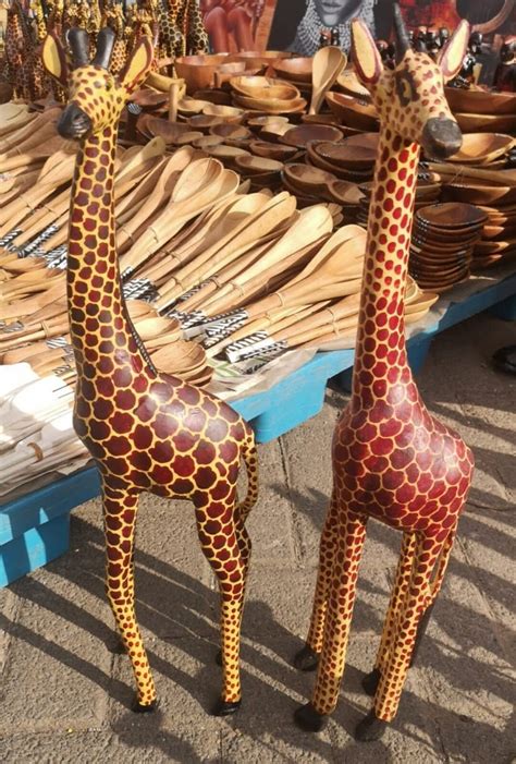 Giraffe Wood Carving 24 African Art Giraffe Statue Etsy