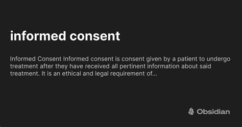 Informed Consent Obsidian Publish