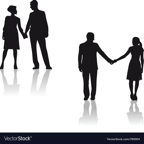 Couple Holding Hands Silhouettes