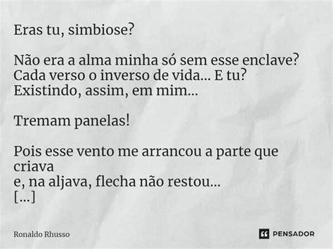 ⁠eras Tu Simbiose Não Era A Alma Ronaldo Rhusso Pensador