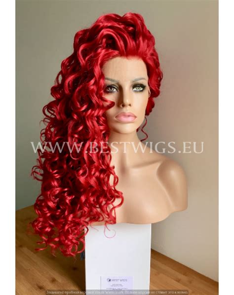 Synthetic Lace Front Wig Curly Red Long Hair