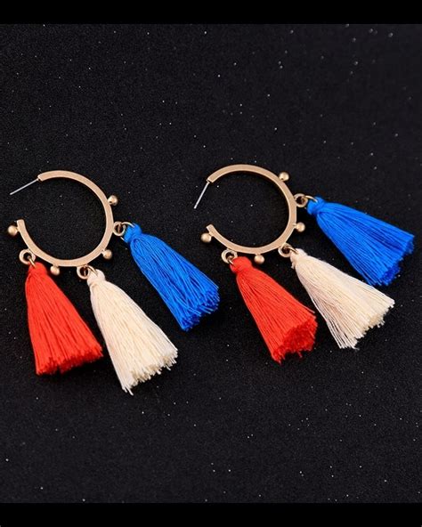 Colorful Tassel Earrings By Streethopper The Secret Label