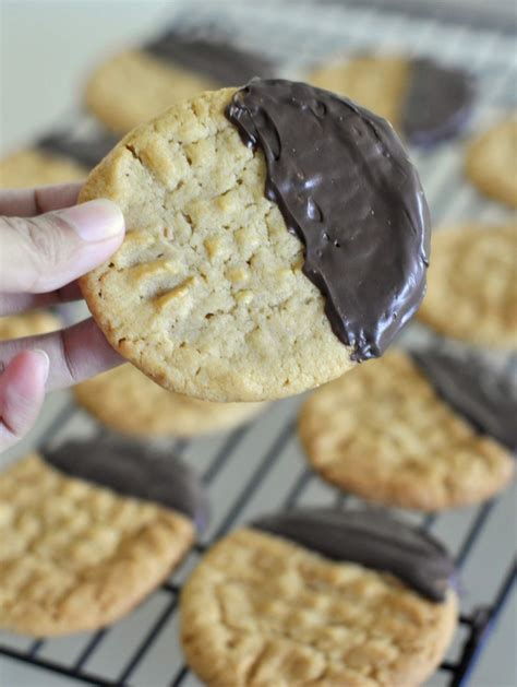 Dark Chocolate Dipped Peanut Butter Cookies