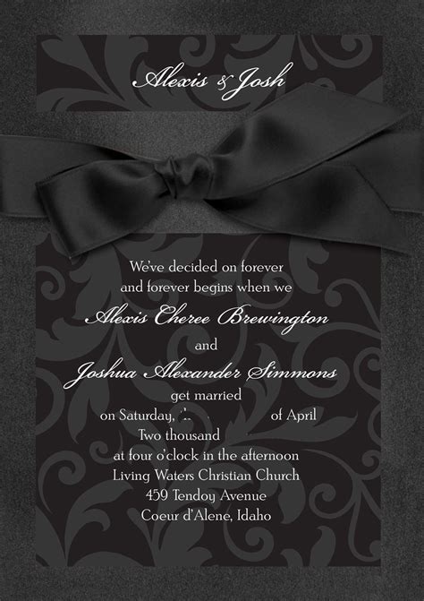 Black Wedding Invitation Templates