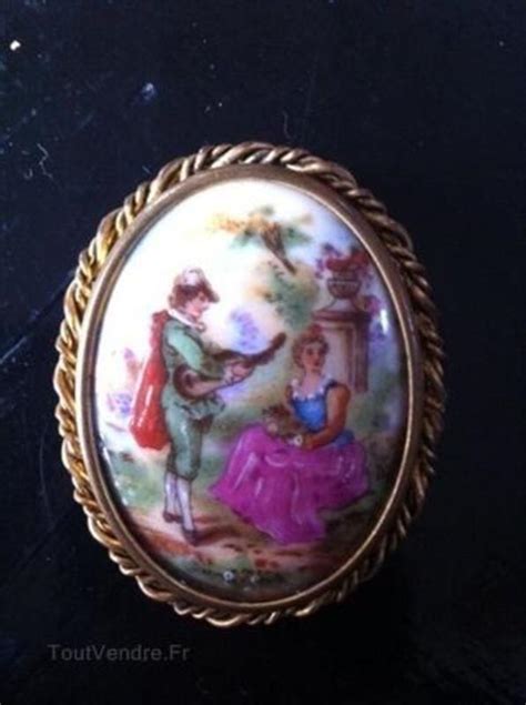 Broche Porcelaine De Limoges Janville Bijoux Montres