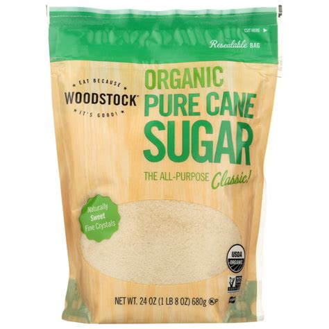 Woodstock Sugar Organic Pure Cane Granulated 24 Oz