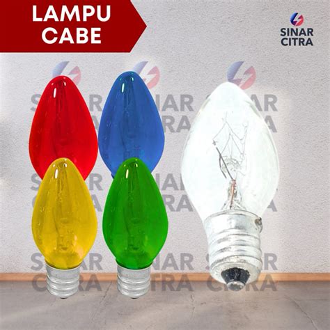 Jual Lampu Bohlam Cabe Dop Lampu Tidur 5 Warna ATN E12 Merah