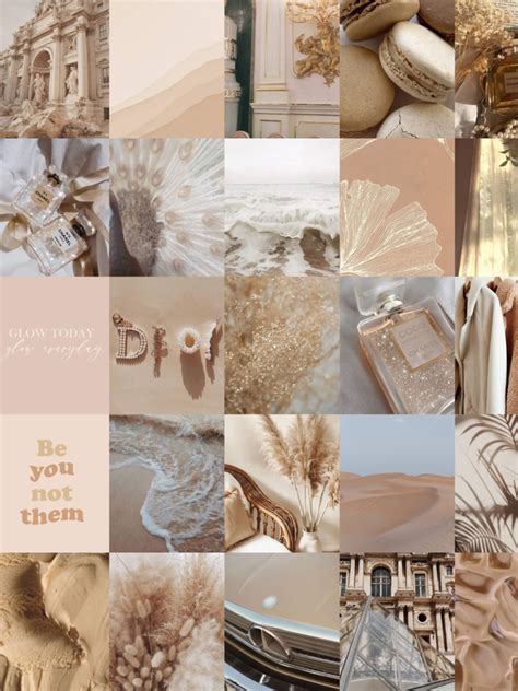 Pcs Soft Beige Wall Collage Kit Neutrals Aesthetic Etsy Wall