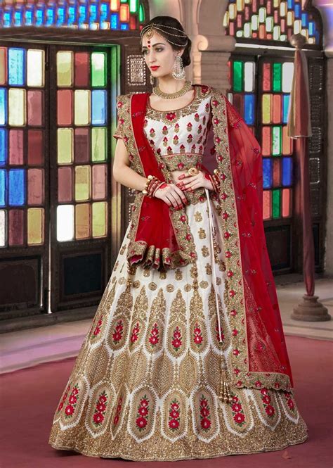 Off White Lehenga Choli Silk Lehenga Choli 437 87 Buy Latest Lengha