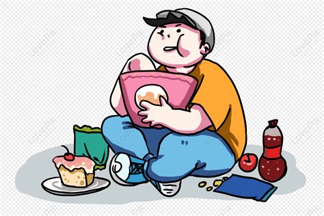 Fat Guy Eating Cartoon