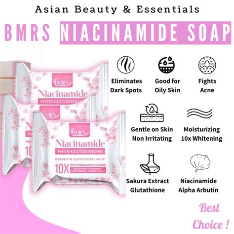 Original Bmrs Premium Whitening Soap Niacinamide With Glutathione 10x