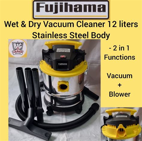 FUJIHAMA Wet and Dry Electric Vacuum Cleaner 12 liters STAINLESS STEEL ...