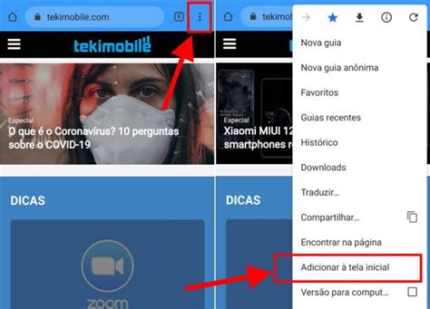 Como Adicionar Um Site Na Tela Inicial Do Android Chrome E Firefox