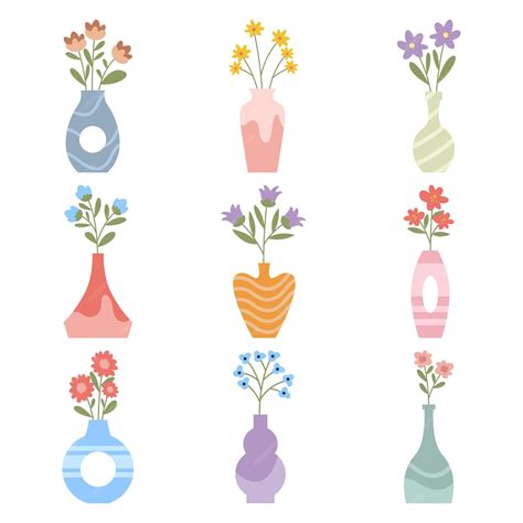 Premium Vector Set Of Flower Vase Vector