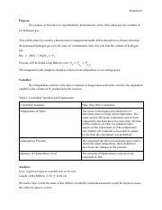 Experimental Determination Of Ideal Gas Law Constant For Course Hero