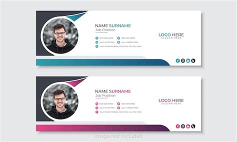 Premium Vector Professional Email Signature Footer Design Template Modern Creative Social