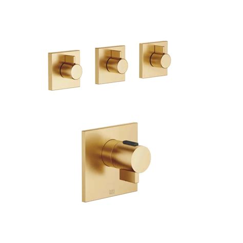 SYMETRICS Brushed Durabrass 23kt Gold Shower Faucets XTOOL Thermostat