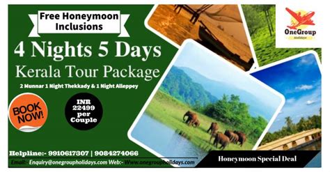 Kerala Honeymoon Special Nights Days With Free Honeymoon Inclusions