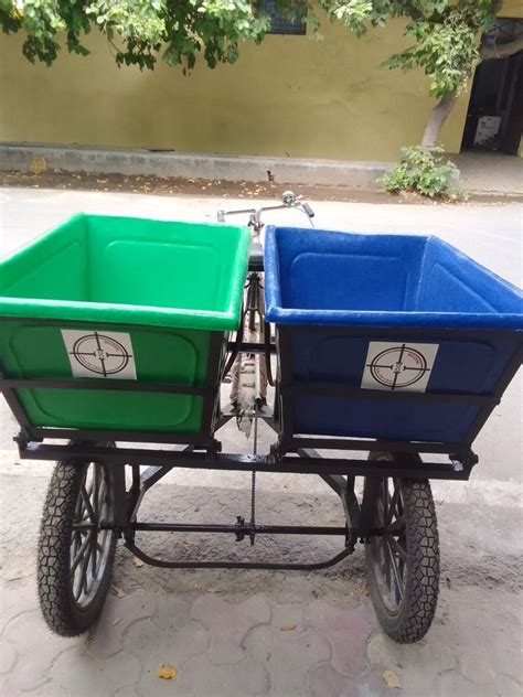 Tricycle Garbage Rickshaw Green Blue At Garbage Rickshaw In