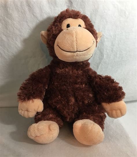 Aurora World Brown Tan Monkey Plush Stuffed Animal Toy 10 Inches Tall