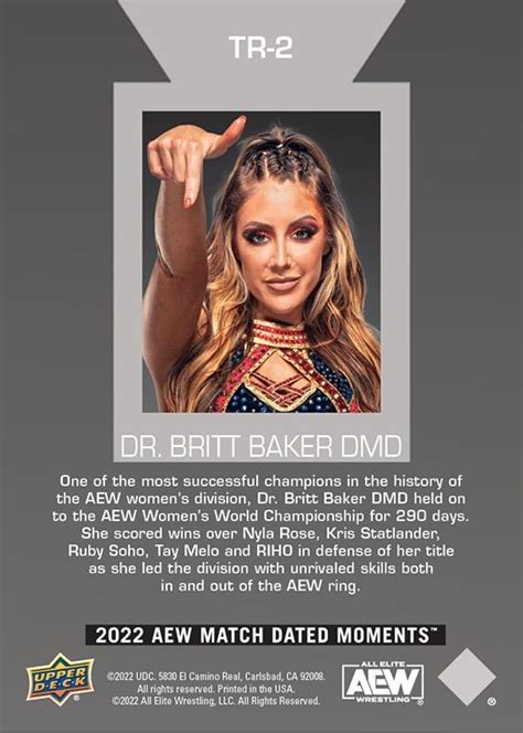 Aew Upper Deck E Pack Match Dated Moments Top Ranked Dr Britt