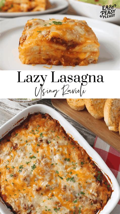 Lazy Lasagna Ravioli Using 5 Ingredients Easy Peasy Pleasy