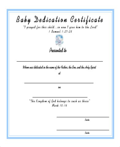 Free Baby Dedication Certificate Templates In Pdf