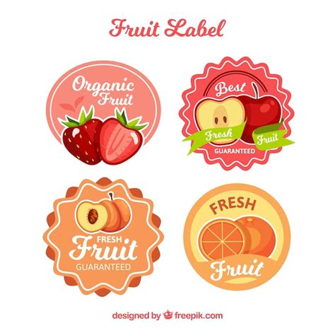 Fruit label collection Vector | Free Download