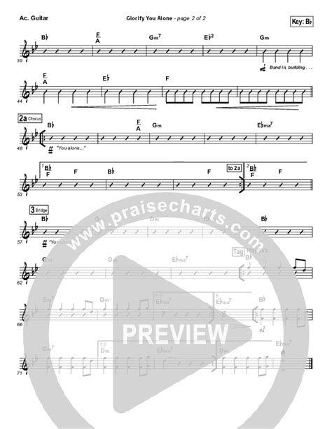 Glorify You Alone Acoustic Guitar Sheet Music Pdf Gateway Worship