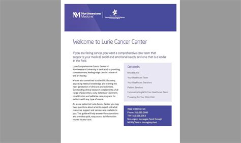 Patient Caregiver Information Library Robert H Lurie Comprehensive