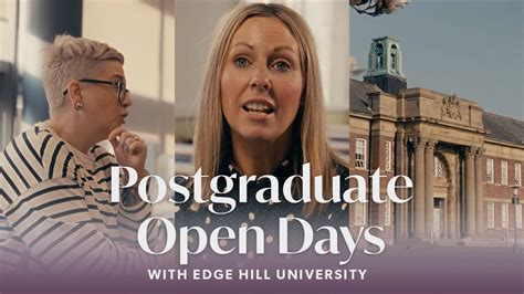 Postgraduate Open Days At Edge Hill University Youtube