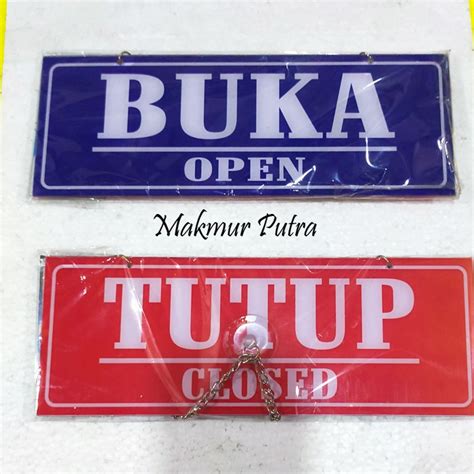 Jual Papan Acrilik Gantung Open Close Pintu Papan Open Close Buka