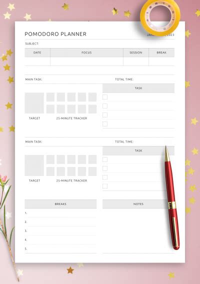 Download Printable Pomodoro Planner PDF