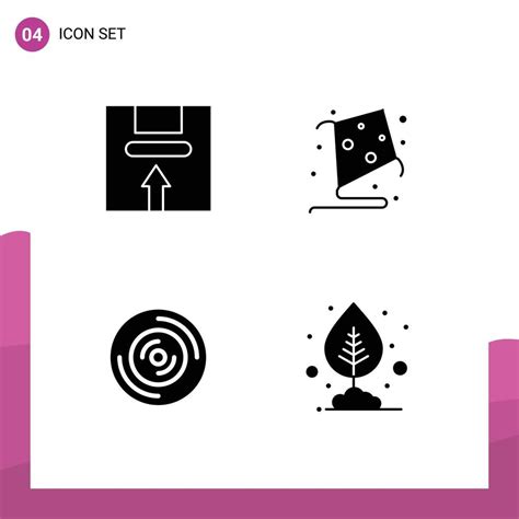 Editable Vector Line Pack Of Simple Solid Glyphs Of Box Music