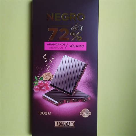 Hacendado Chocolate negro 72 con arándanos y sésamo Review abillion