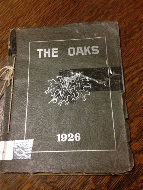 "The Oaks" 1926. The very first high school yearbook for Mendon High ...