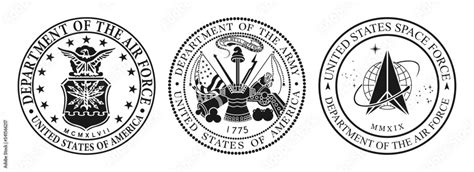 Vector Monochrome Seal Of The United States Air Force Us Department Of