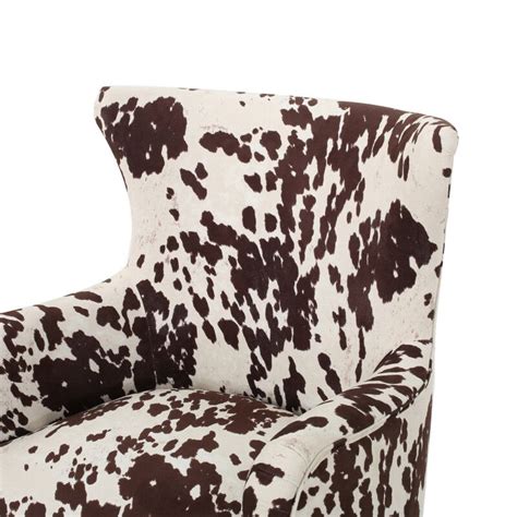 Arabella Contemporary Velvet Club Chair Milk Cow Pattern In Milk Cow