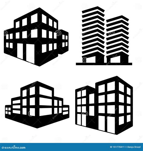 Building Icon Vector Set. Collection of Building and Real Estate City ...